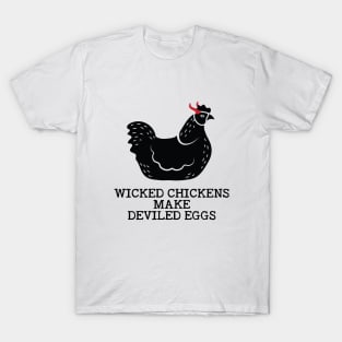 Wicked Chickens - Black Text T-Shirt